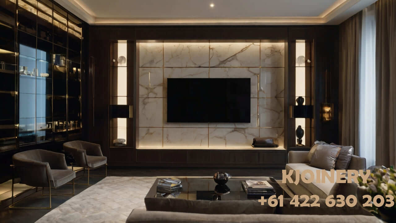 Entertainment area cabinetry in Kew Melbourne
