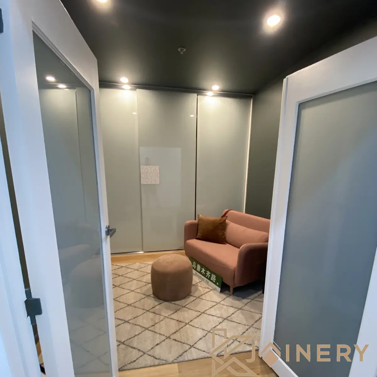 Home office glass partition renovation Ascot Vale — custom internal glass wall creating dedicated workspace