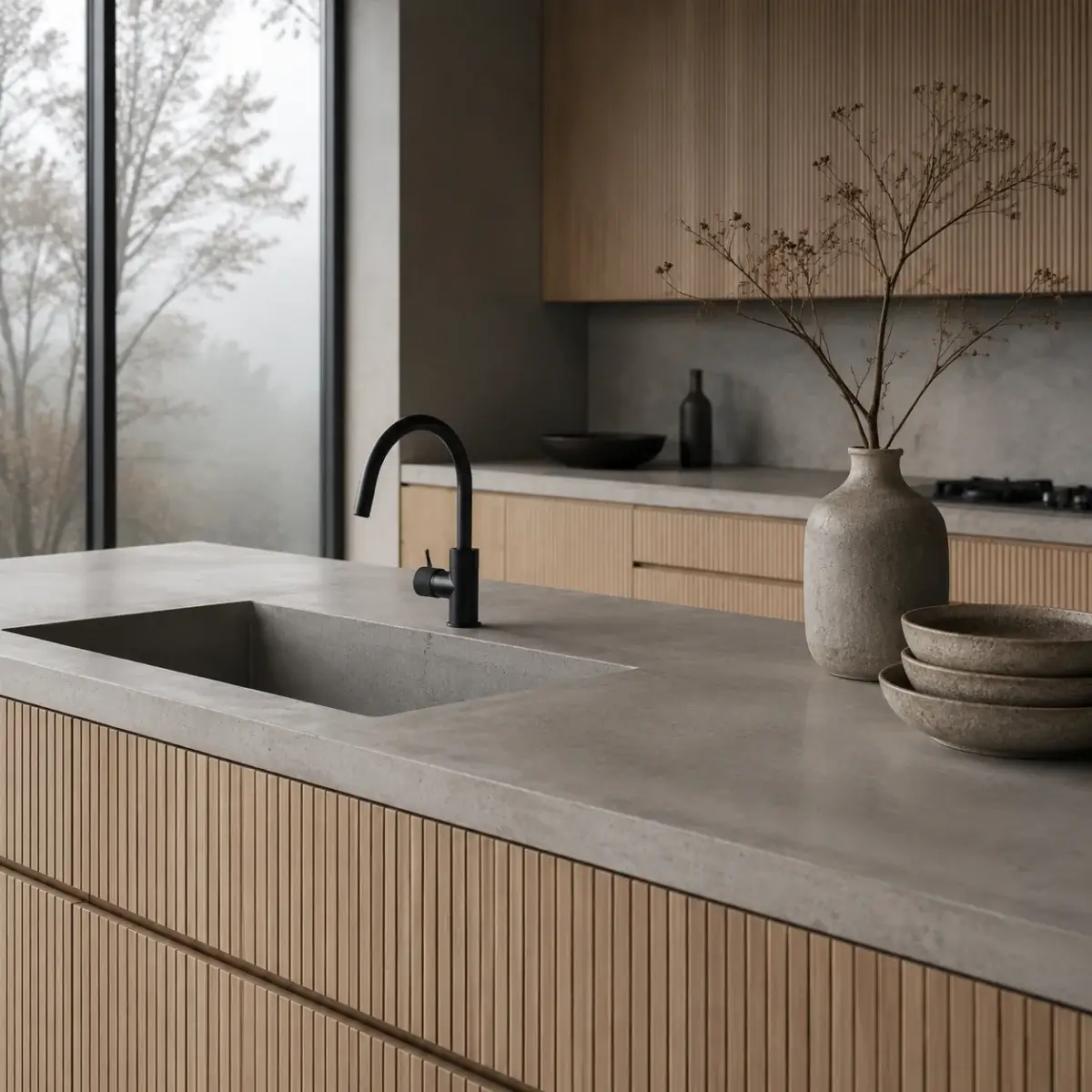 Custom bathroom vanity with stone top in Melbourne