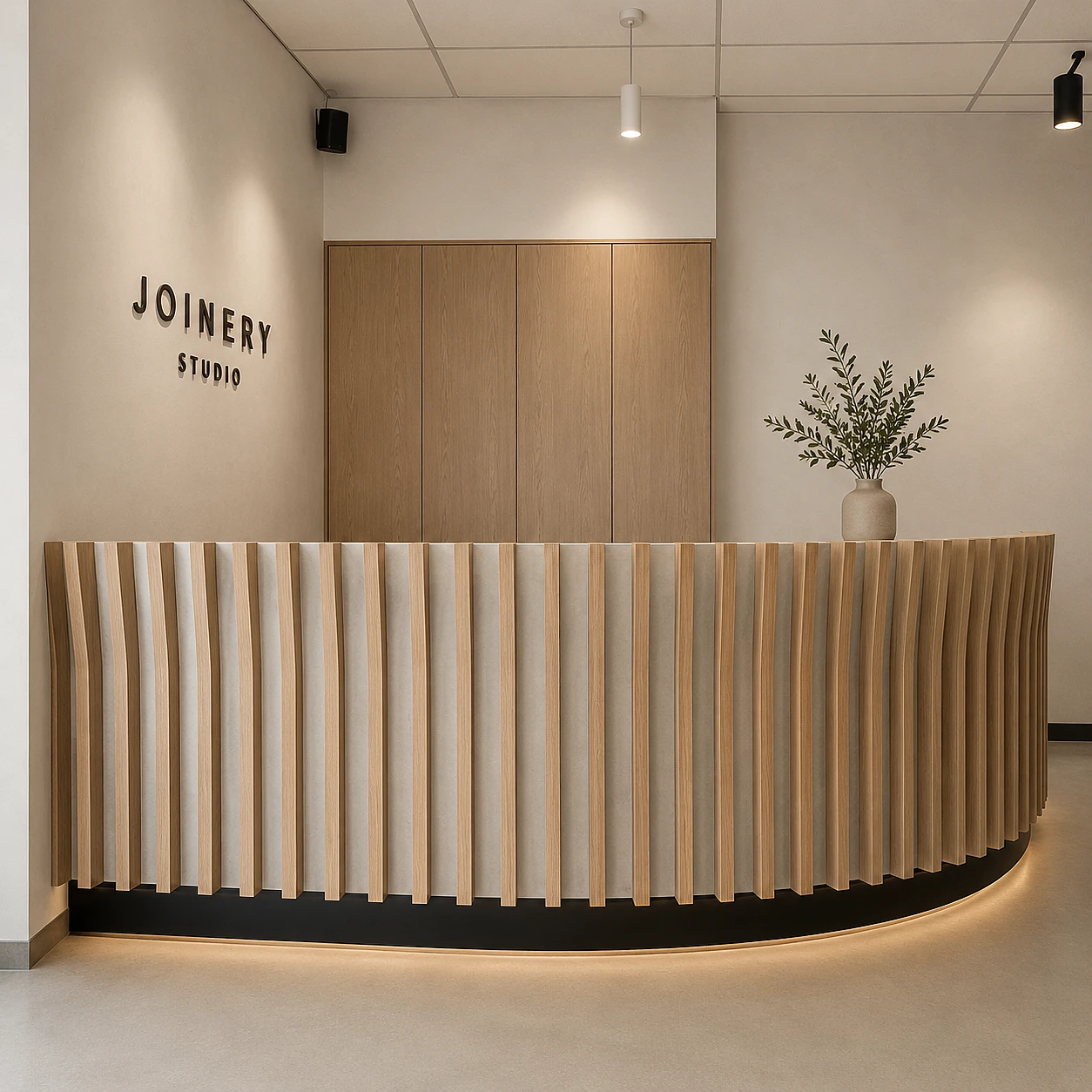 Office reception desk and commercial joinery fitout in Melbourne