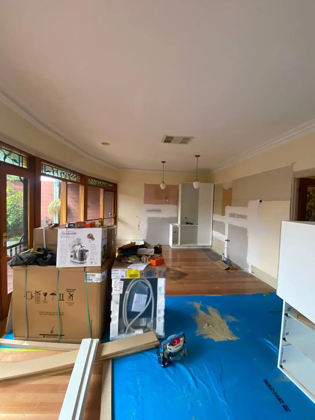 Before kitchen renovation West Footscray showing cluttered kitchen prior to joinery transformation